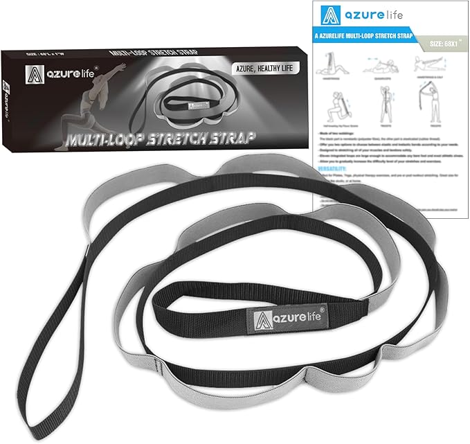 Premium Durable Stretch Straps with Loops, Stretching Strap for Physical Therapy, Multi-Loop Yoga Strap Fitness Exercise Strap for Yoga, Pilates, Dance, Flexibility&Exercise