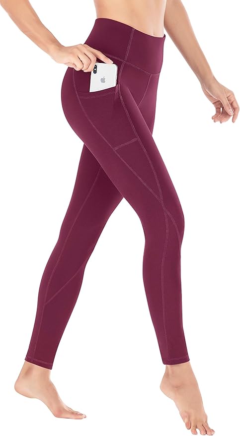 Heathyoga Leggings with Pockets for Women Tummy Control High Waisted Yoga Pants Women Compression Workout Leggings