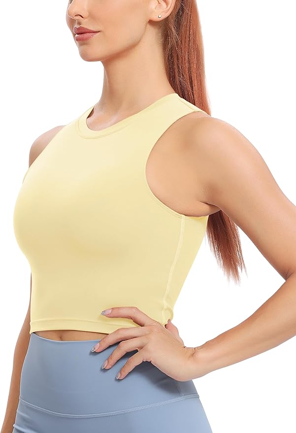 Natural Feelings Nudi Sports Bras for Women Removable Padded Yoga Tank Tops Sleeveless Fitness Workout Crop Tops