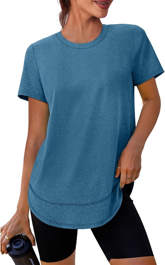 XIEERDUO Womens Workout Tops Short Sleeve Shirts Quick Dry Outfits for Hiking Running S-3XL