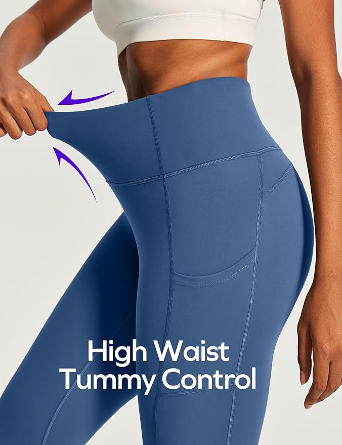 Ewedoos Capri Leggings for Women High Waisted Yoga Pants with Pockets for Women Tummy Control Workout Leggings Yoga Capris