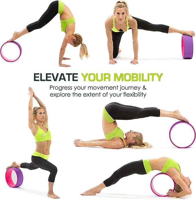 ProsourceFit Yoga Wheel Prop 12” for Improving Yoga Poses, Backbends, Flexibility, Balance, Stretching, Relaxation