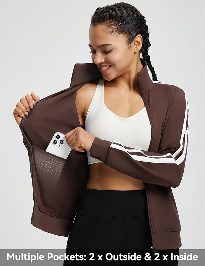 baleaf Women's Fleece Running Jackets Full Zip Warm Sweatshirts Jackets Winter Cold Weather Workout Athletic Sports Leisure
