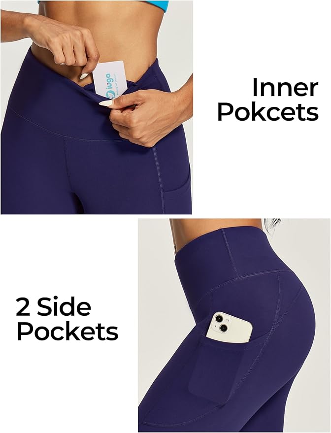 IUGA High Waisted Yoga Pants for Women with Pockets Capri Leggings for Women Workout Leggings for Women Yoga Capris