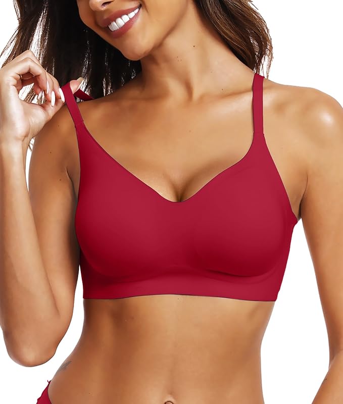 OEAK Womens Wireless Jelly Bras Comfortable Push Up Bra No Underwire Gel Bra Full Support Lift Everyday Seamless Tshirt Bras