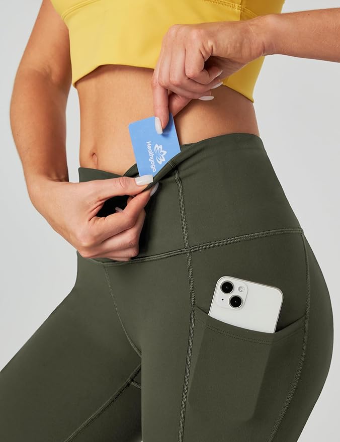 Heathyoga Capri Leggings for Women High Waisted Capri Leggings with Pockets for Women Tummy Control Yoga Pants Women