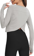 Bestisun Long Sleeve Athletic Workout Shirts Sports Yoga Gym Crop Tops for Women