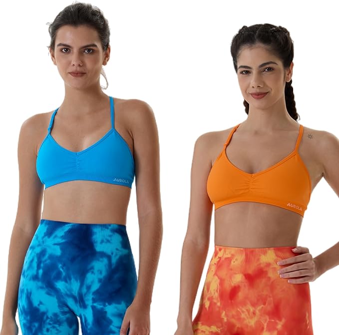 AUROLA Mercury Workout Sports Bras Women Athletic Removable Padded Backless Strapy Minimal Crop Top