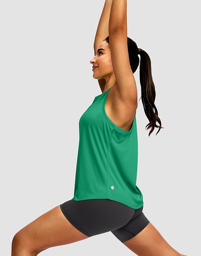 Women's Workout Tops Racerback Athletic Tank Tops Sleeveless Loose Fit Yoga Running Gym Shirts for Women