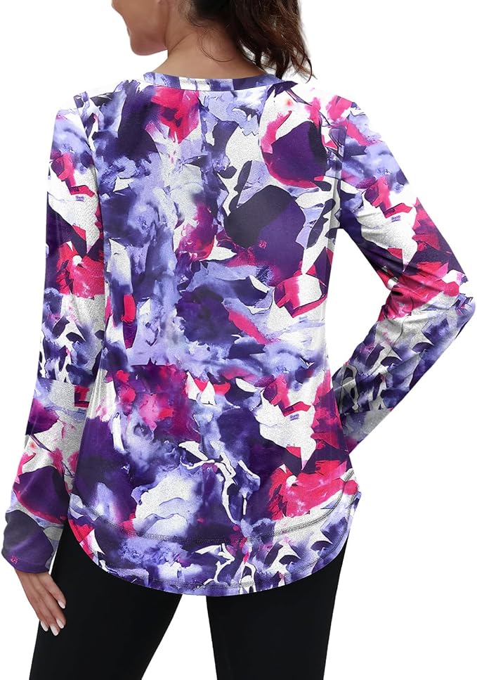 XIEERDUO Women's Workout Tops Long Sleeve Quick Dry Shirts for Hiking Running S-3XL
