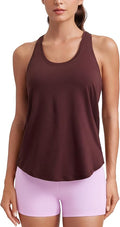 CRZ YOGA Pima Cotton Racerback Tank Tops for Women - Workout Athletic Casual Soft Scoop Neck Sleeveless Shirts