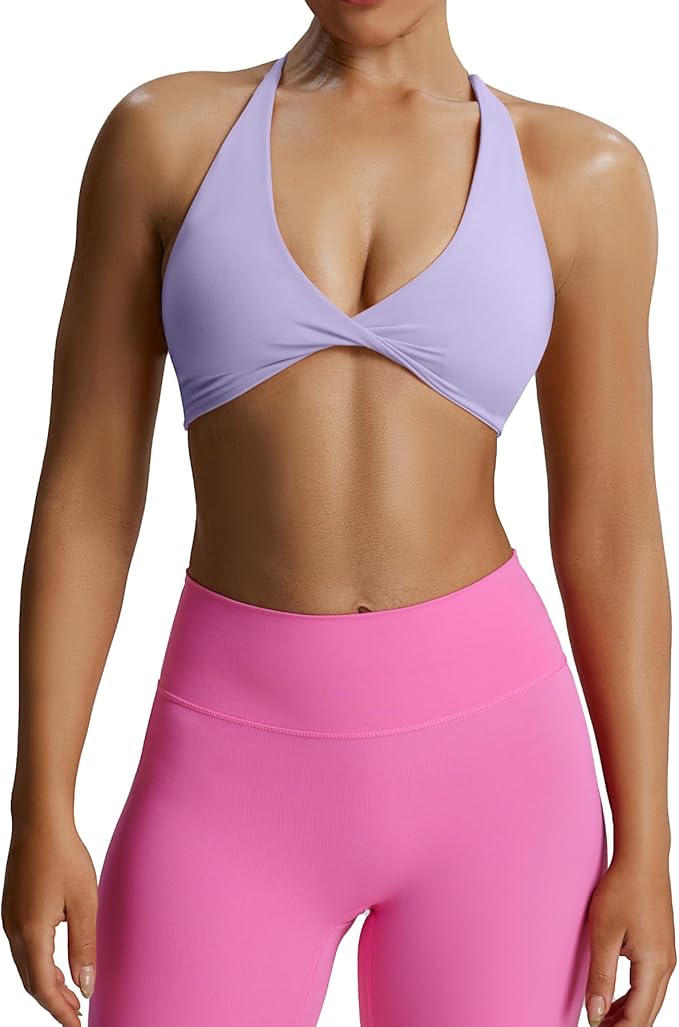 Aoxjox Women's Workout Sports Bras Fitness Metamorph Sienna Twist Bra Yoga Crop Tank