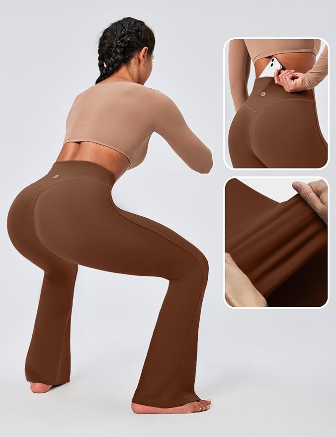 IUGA Flare Leggings for Women Tummy Control Flared Leggings No Front Seam Yoga Pants Women High Waisted Workout Bell Bottoms