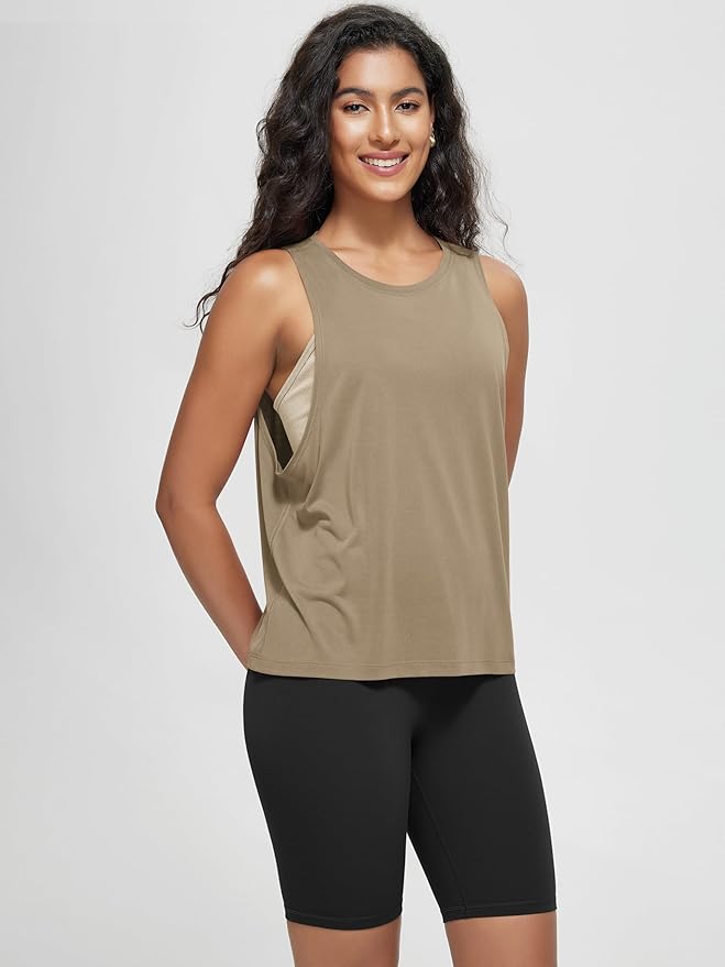ODODOS 3-Pack Loose Tank Tops for Women Sleeveless Gym Athletic Workout Tops Yoga Shirts