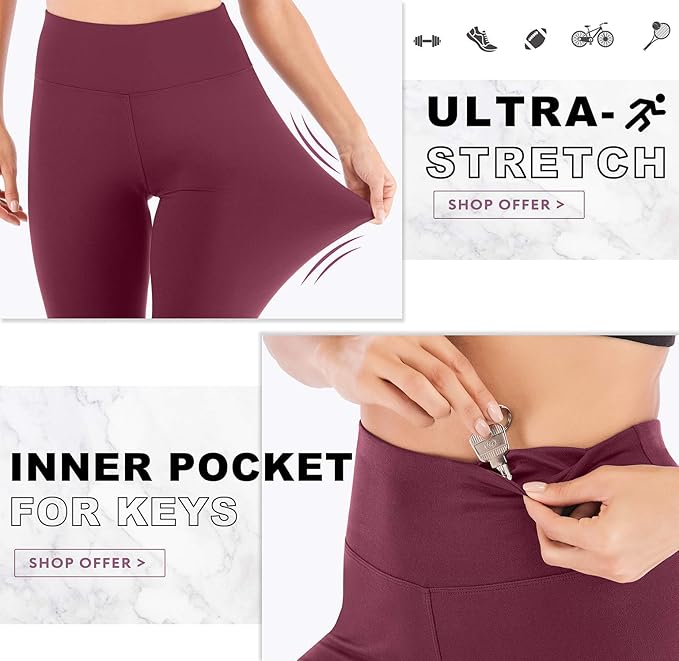 IUGA High Waisted Leggings for Women Running Workout Leggings with Inner Pocket Yoga Pants for Women