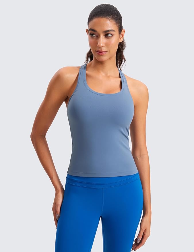 CRZ YOGA Butterluxe Racerback Tank Tops for Women - Yoga Workout Casual Gym Athletic Camisole Tight Sleeveless Shirts