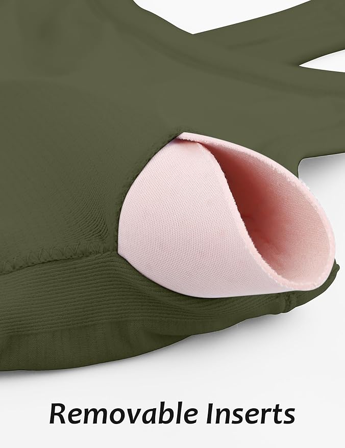 MathCat Workout Tank Tops for Women with Built in Bra, Sleeveless Gym Tops Seamless Racerback Athletic Yoga Shirts