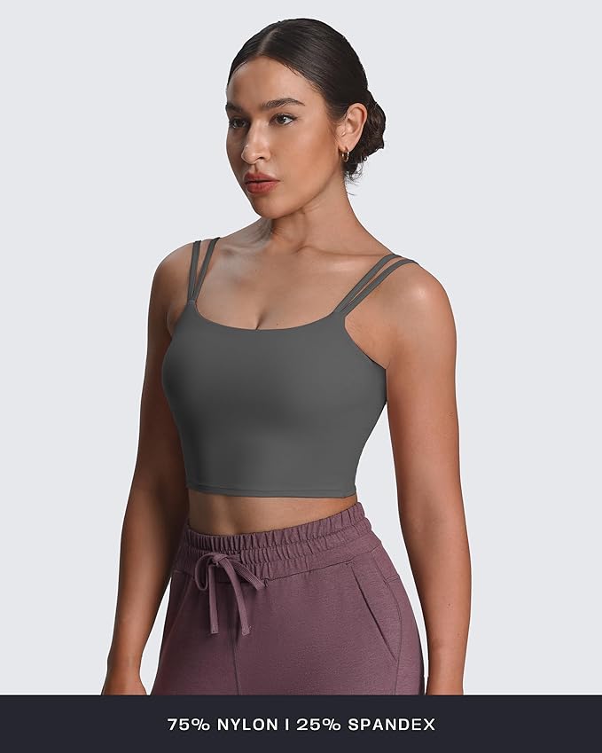 Aoxjox Women's Workout Sports Bras Fitness Yoga Crop Tank Metamorph Twist Back Cami