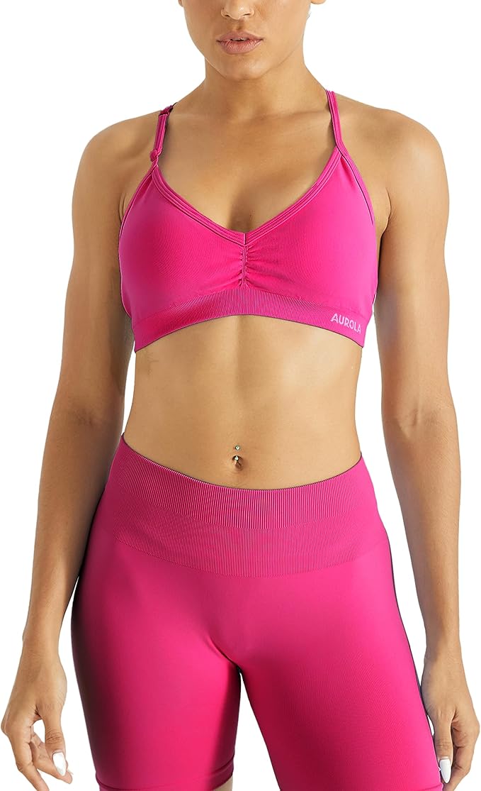 AUROLA Mercury Workout Sports Bras Women Athletic Removable Padded Backless Strapy Minimal Crop Top