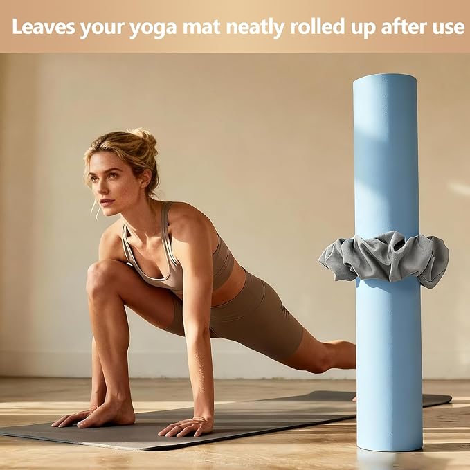 Yoga Mat Scrunchie - Stylish Holder, Durable & Elastic Fabric - Fits All Standard Mats (Mat Not Included)