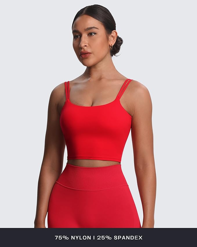 Aoxjox Women's Workout Sports Bras Fitness Yoga Crop Tank Metamorph Twist Back Cami