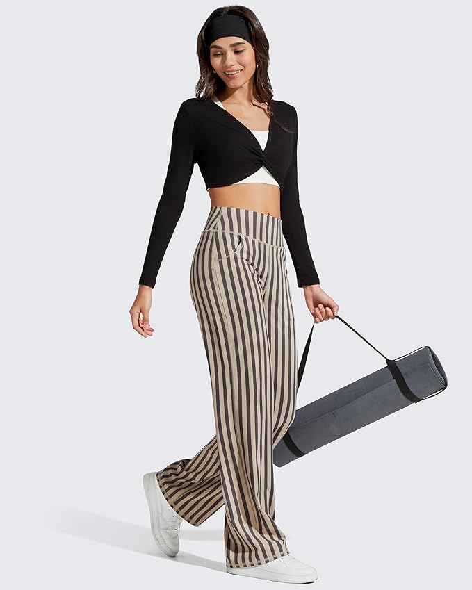 Promover Wide Leg Pants Woman Yoga Pants with Pockets Stretch Loose Casual Lounge Sweatpants Petite/Regular/Tall