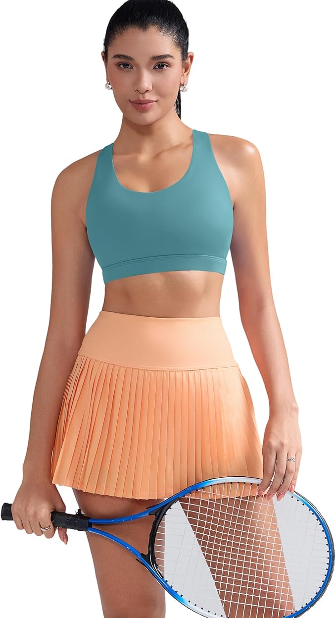 RUNNING GIRL Sports Bras for Women,Padded Strappy Sports Bras Criss-Cross Back Medium Support Sports Bras with Removable Cups
