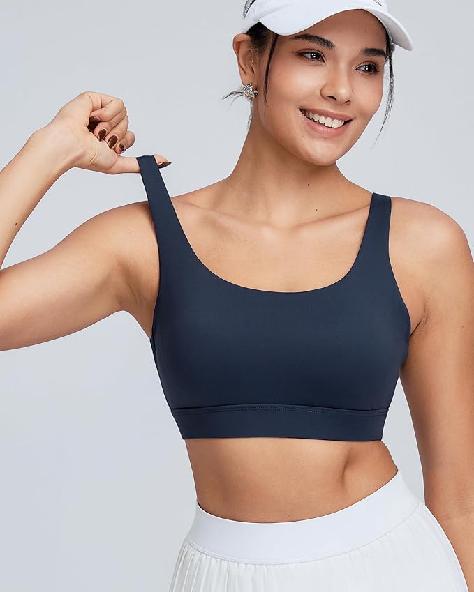 RUNNING GIRL Sports Bra for Women High Support, Molded Cup High Impact Sports Bras with Sewn in Pads Workout Running Bra