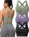 Evercute Sports Bras for Women Padded Medium Support Criss Cross Strappy Bra Seamless High Impact Yoga Exercise Athletic Bras