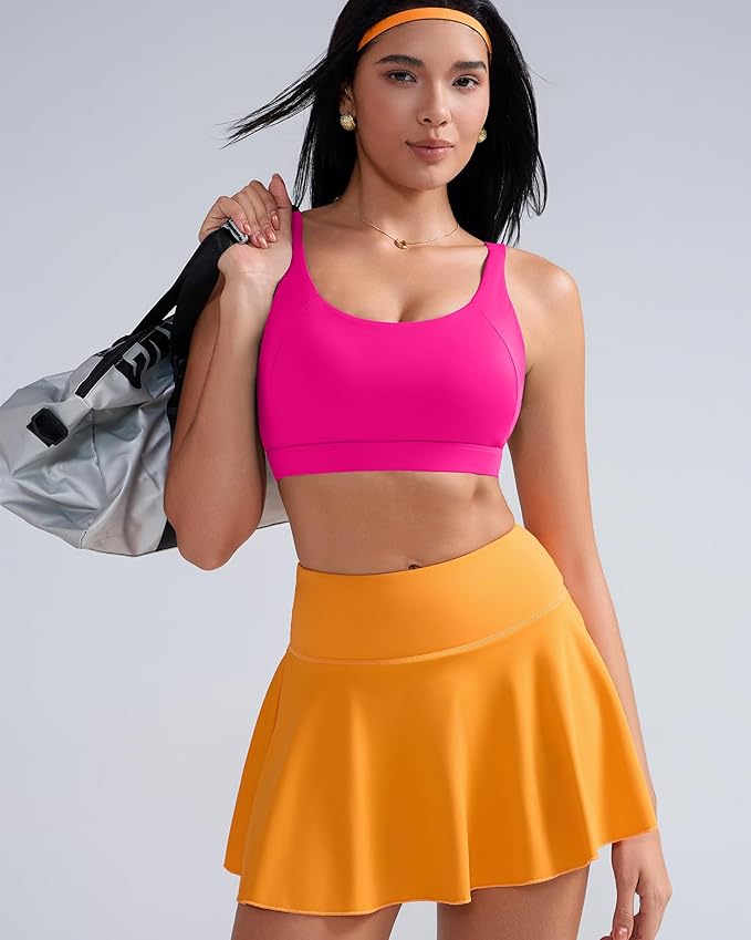 RUNNING GIRL Sports Bra for Women High Support, Molded Cup High Impact Sports Bras with Sewn in Pads