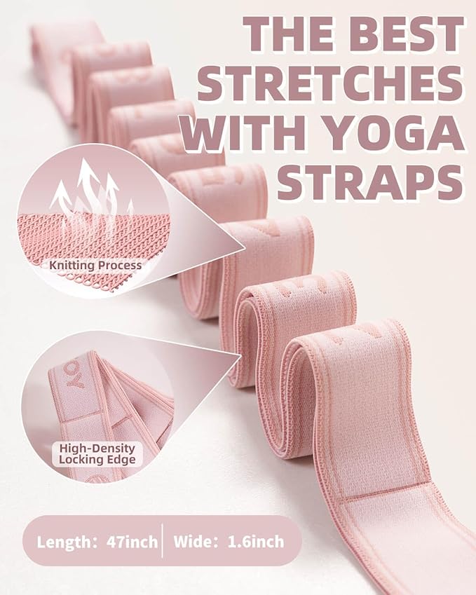 YOTTOY Yoga Strap and Resistance Bands-Exercise Elastic Bands for Working Out Women with 10 Loops-Perfect for Stretching and Physical Therapy