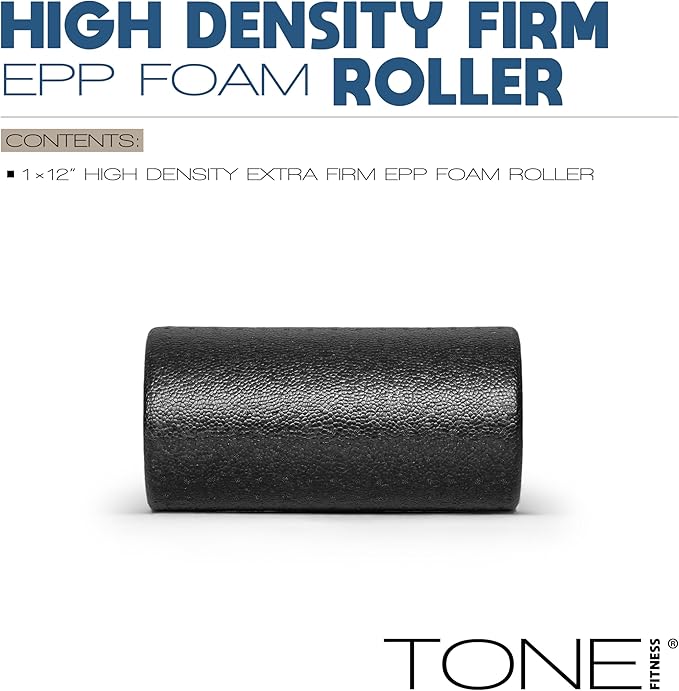 Tone Fitness High Density EPP Foam Exercise Foam Roller for Yoga, Pilates, Stretching, Massage, and Recovery | Multiple Sizes and Colors