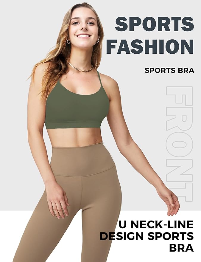 Buauty Sports Bra for Women, Y Back Light Support Workout Bra with Removable Pads for Yoga Pilates Gym