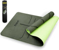 Robust Extra Thick Yoga Mat 1/4 & 1/3 & 2/5 Inch - Non Slip Exercise Mat with Alignment Lines, Carrying Strap, TPE Eco-Friendly Material for Knee Support, Sweat-Proof 72" x 24" for Women & Men