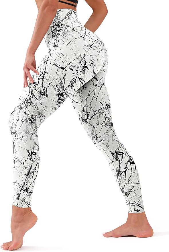 Bluemaple High Waisted Leggings for Women - Tummy Control Pants Non See Through Workout Soft Yoga Pants for Running Plus Size