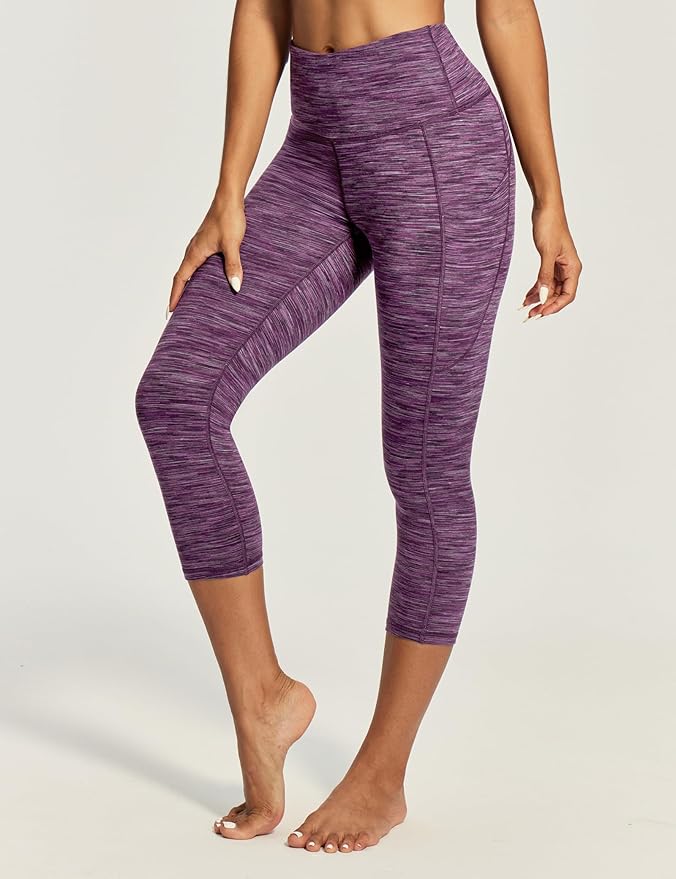 IUGA High Waisted Yoga Pants for Women with Pockets Capri Leggings for Women Workout Leggings for Women Yoga Capris