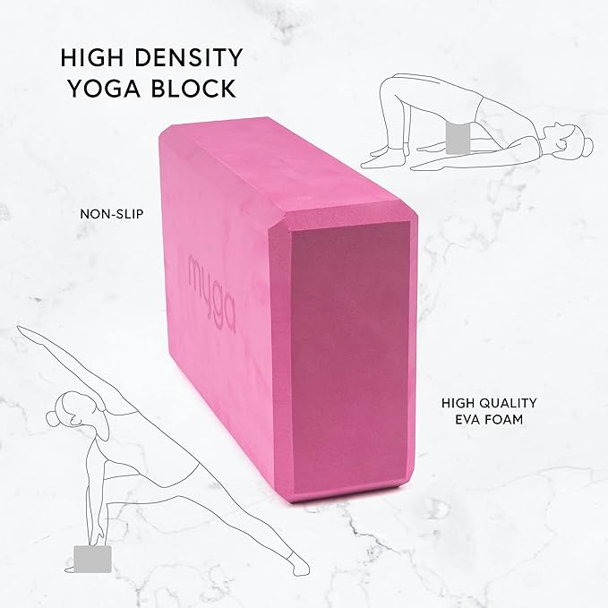 MYGA Yoga Block,Lightweight EVA Foam Yoga Brick,High Density Non-Slip Block for Yoga Poses, Pilates, Balance and Flexibility