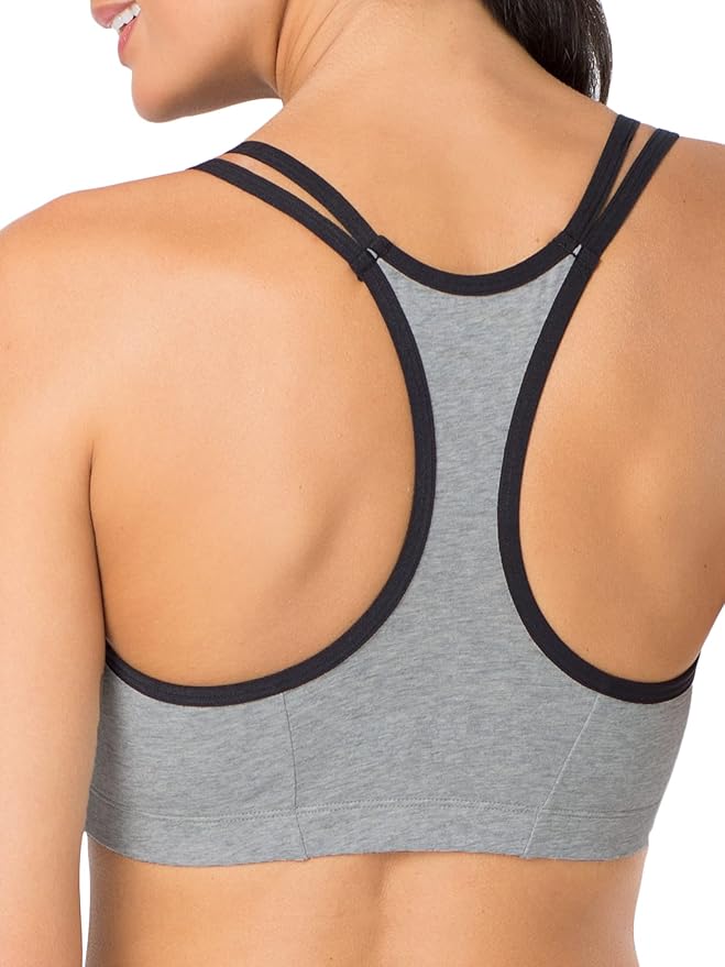 Fruit of the Loom Women's Spaghetti Strap Cotton Sports Bra - All-Day Comfort & Easy Movement