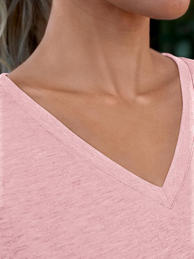 AUTOMET T-Shirts Short Sleeve V Neck Tees Tops for Women Fashion Trendy Lightweight Soft Casual Summer Outfits Clothes 2026
