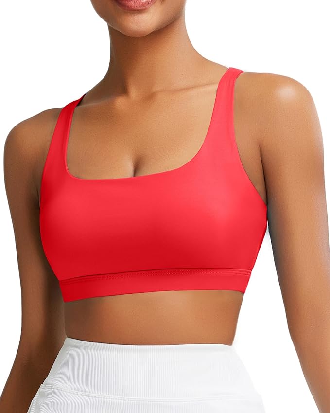 RUNNING GIRL Sports Bra for Women, Molded Cup High Impact Sports Bras for Women with Sewn in Pads