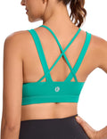 RUNNING GIRL Sports Bras for Women,Padded Strappy Sports Bras Criss-Cross Back Medium Support Sports Bras with Removable Cups