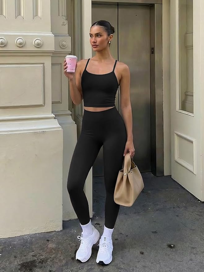Matching Workout Sets for Women,Breathable Sport Bras & Seamless Leggings,2 Piece ActiveWear Outfits for Pilates/Gym/Athletic