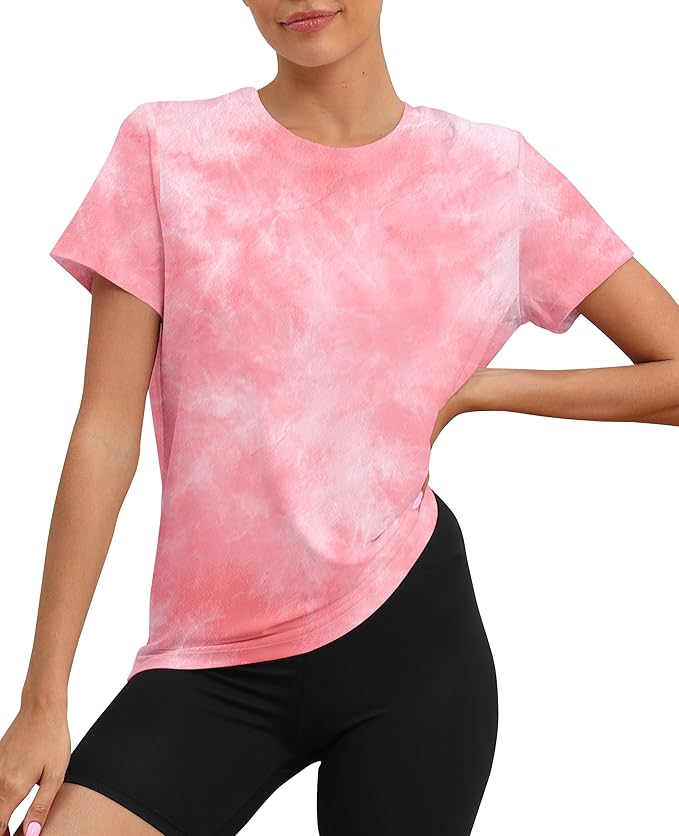 KevaMolly Workout Tops for Women UPF50+ Breathable Loose Fit Yoga T Shirts Short Sleeve Running Gym Athletic Tee Top