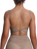 Aoxjox Women's Workout Sports Bras Fitness Yoga Crop Tank Metamorph Twist Back Cami