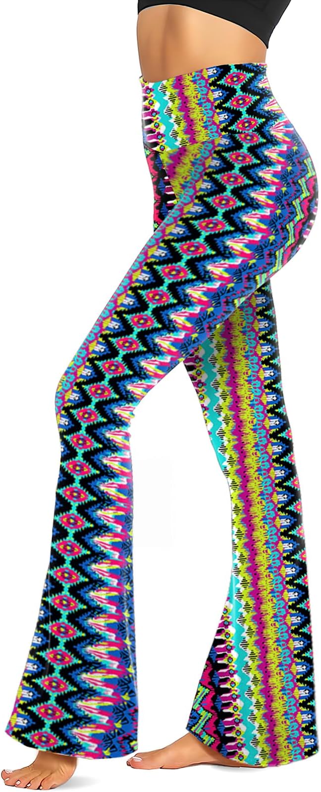 TNNZEET Black Flare Leggings for Women, Crossover Yoga Pants with Pockets Bootcut Flared Leggings