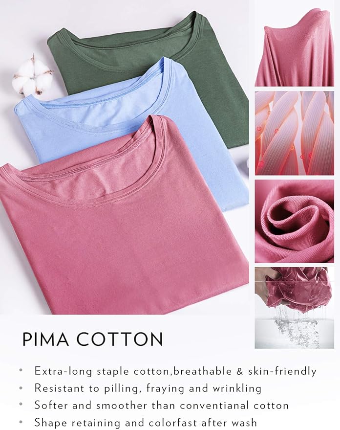 CRZ YOGA Pima Cotton Racerback Tank Tops for Women - Workout Athletic Casual Soft Scoop Neck Sleeveless Shirts