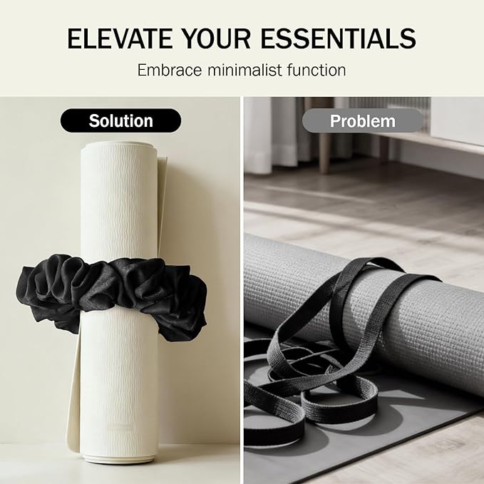 Slim Panda Yoga Mat Scrunchie,Style & Cute Mat Holder,Stretchable Velvet Fabric Fit All Standard Yoga Mats (mat not included)