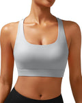 RUNNING GIRL High Impact Sports Bras for Women - Scoop Neck Strappy Sports Bra High Support Moulded Cup Workout Bra