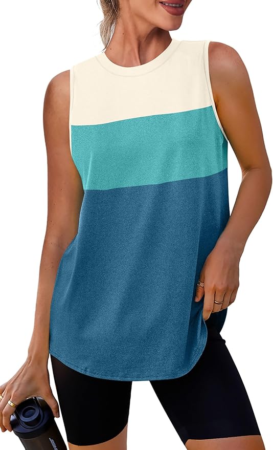 Womens Workout Tank Tops Lightweight Sleeveless Shirts for Women Loose Fit Tops for Athletic Running Tennis Yoga
