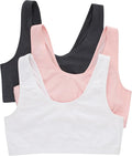Hanes Women's Pack, Cotton Scoopneck Bralette, Low-Impact Sports Bra, 3-Pack